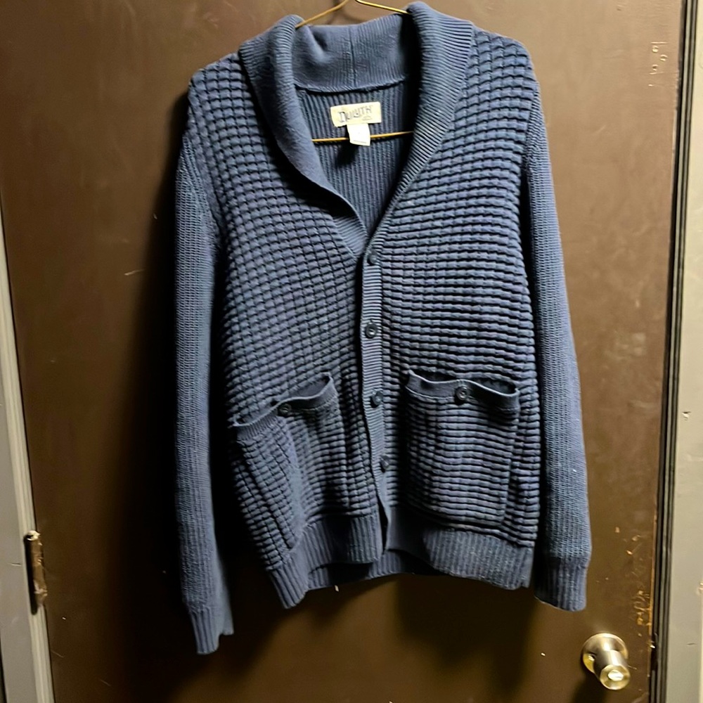 Blue DELUTH TRADING CO. Men's cardigan MEDIUM